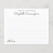 永遠に私たちのハート葬儀の出席カード (正面)