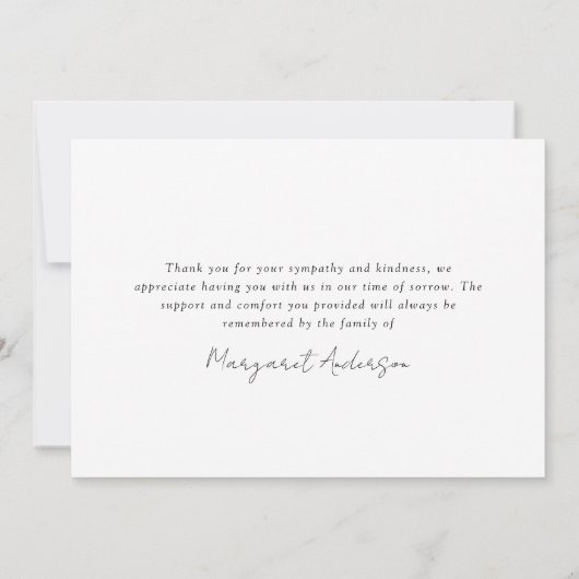 永遠に私たちのハート葬儀の記念碑 サンキューカード (裏面)