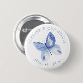 永遠に私たちのハート葬儀の記念蝶 缶バッジ (正面&裏面)