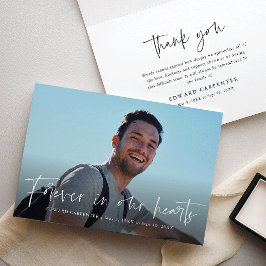 永遠に私たちのハート葬儀の記念 サンキューカード