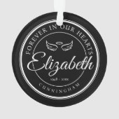 永遠に私たちのハート葬儀エンジェルウィング オーナメント (裏面)