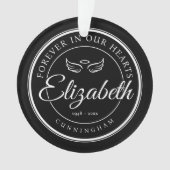 永遠に私たちのハート葬儀エンジェルウィング オーナメント (正面)