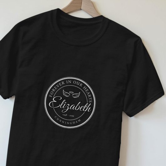 永遠に私たちのハート葬儀エンジェルウィング Tシャツ