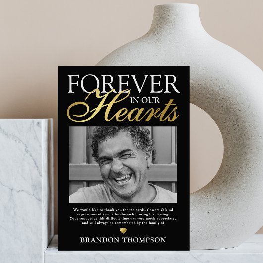 永遠に私たちのハート葬儀サンキューカード サンキューカード