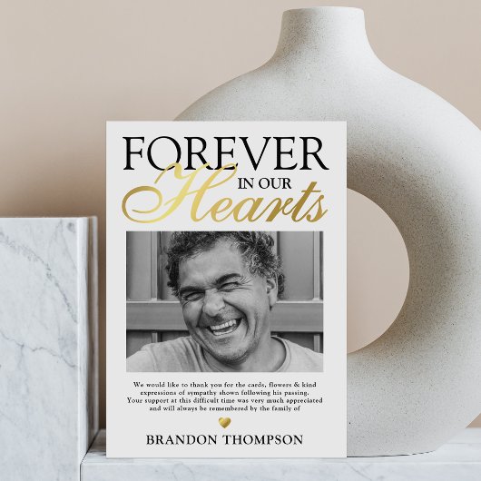 永遠に私たちのハート葬儀サンキューカード サンキューカード