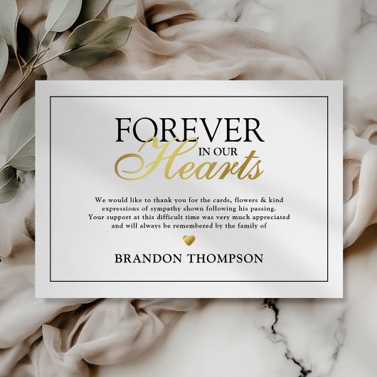 永遠に私たちのハート葬儀サンキューカード サンキューカード