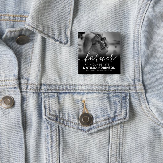 永遠に私たちのハート葬儀フォトボタン 缶バッジ (インサイチュ)