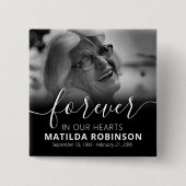 永遠に私たちのハート葬儀フォトボタン 缶バッジ (正面)