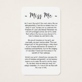 永遠に私たちのハート葬儀フォト祈りの言葉カード (裏面)