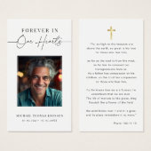 永遠に私たちのハート葬儀フォト祈りの言葉カード (正面&裏面)