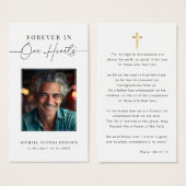 永遠に私たちのハート葬儀フォト祈りの言葉カード (正面&裏面)