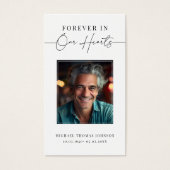 永遠に私たちのハート葬儀フォト祈りの言葉カード (正面)