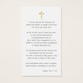 永遠に私たちのハート葬儀フォト祈りの言葉カード (裏面)