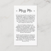 永遠に私たちのハート葬儀フォト祈りの言葉カード エンクロージャーカード (裏面)