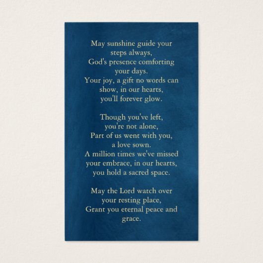 永遠に私たちのハート葬儀フォト祈りの言葉 (裏面)