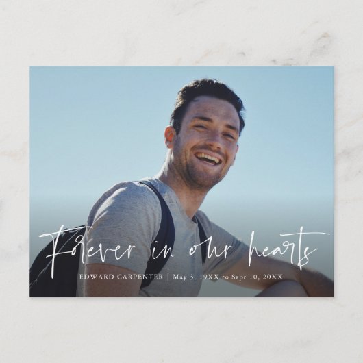 永遠に私たちのハート葬儀メモリアルありがとう ポストカード (正面)