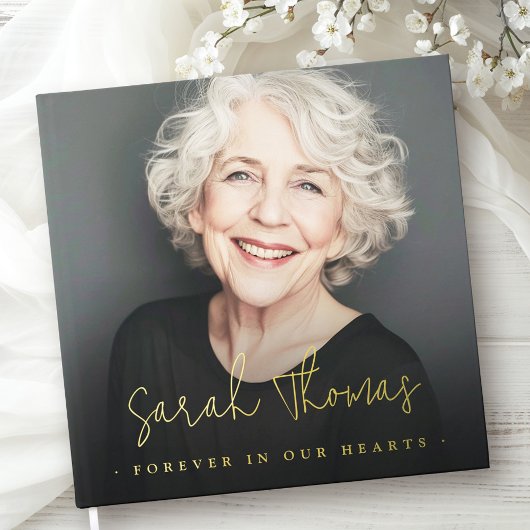 永遠に私たちのハート葬儀メモリアルブラック ゲストブック