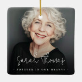 永遠に私たちのハート葬儀メモリアルブラック セラミックオーナメント (裏面)