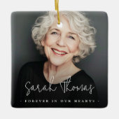 永遠に私たちのハート葬儀メモリアルブラック セラミックオーナメント (正面)