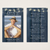 永遠に私たちのハート葬儀メモリアル祈りの言葉カード (正面&裏面)