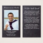 永遠に私たちのハート葬儀メモリアル祈りの言葉カード (正面&裏面)