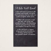 永遠に私たちのハート葬儀メモリアル祈りの言葉カード (裏面)