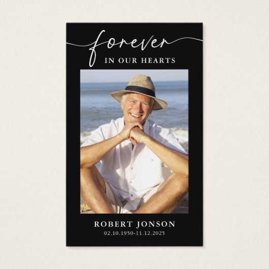 永遠に私たちのハート葬儀メモリアル祈りの言葉カード (正面)