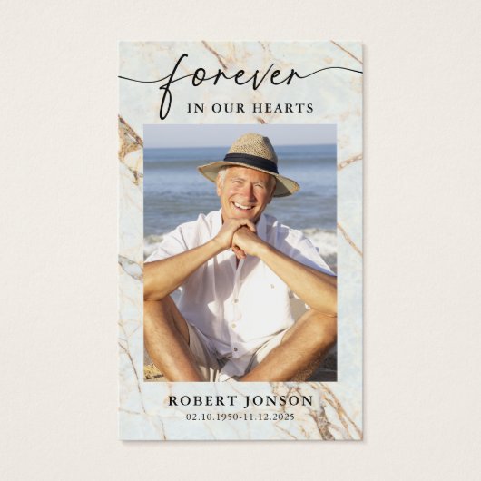 永遠に私たちのハート葬儀メモリアル祈りの言葉カード (正面)