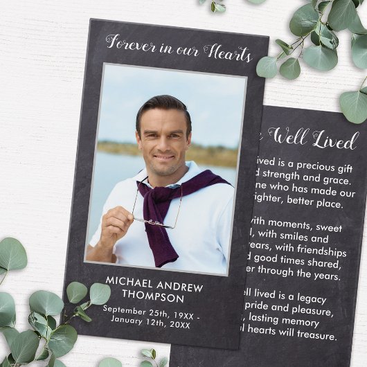 永遠に私たちのハート葬儀メモリアル祈りの言葉カード