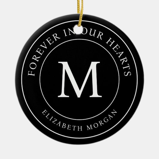 永遠に私たちのハート葬儀モダン記念 セラミックオーナメント (正面)