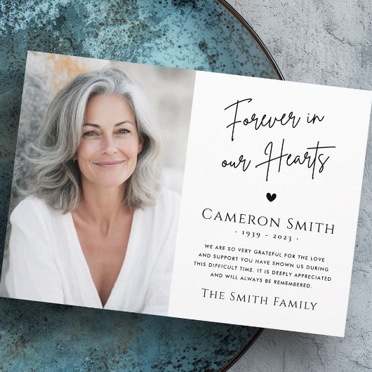 永遠に私たちのハート葬儀悔やみや弔慰感謝していあなた サンキューカード