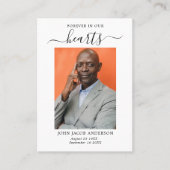 永遠に私たちのハート葬儀祈りの言葉カード 名刺 (正面)