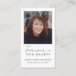 永遠に私たちのハート葬儀祈りの言葉カード 名刺