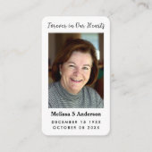 永遠に私たちのハート葬儀祈りの言葉フォトカード エンクロージャーカード (正面)