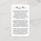 永遠に私たちのハート葬儀祈りの言葉フォトカード エンクロージャーカード (裏面)