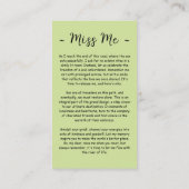 永遠に私たちのハート葬儀祈りの言葉フォトカード 名刺 (裏面)