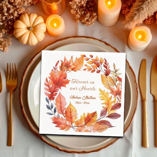 永遠に私たちのハート葬儀秋フローラ スタンダードカクテルナプキン