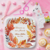 永遠に私たちのハート葬儀秋フローラ ペーパープレート (パーティー)