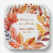 永遠に私たちのハート葬儀秋フローラ ペーパープレート (正面)