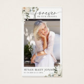 永遠に私たちのハート葬儀記念祈りの言葉カード (正面)