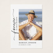 永遠に私たちのハート葬儀記念祈りの言葉カード (正面)