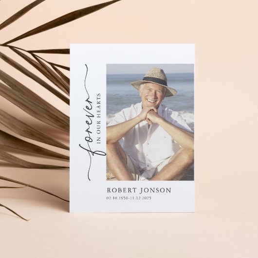 永遠に私たちのハート葬儀記念祈りの言葉カード