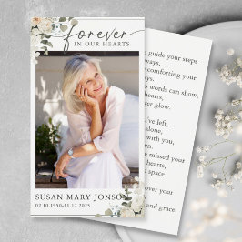 永遠に私たちのハート葬儀記念祈りの言葉カード