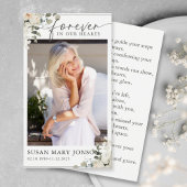 永遠に私たちのハート葬儀記念祈りの言葉カード