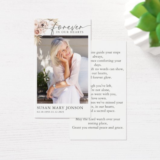 永遠に私たちのハート葬儀記念祈りの言葉カード (デスク)