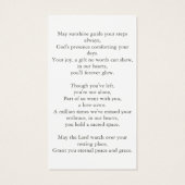 永遠に私たちのハート葬儀記念祈りの言葉カード (裏面)