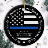 永遠に私たちのハート薄いブルーライン警察記念碑 セラミックオーナメント