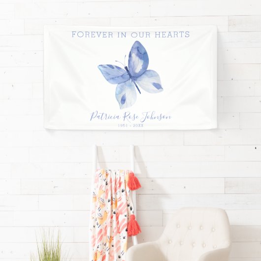 永遠に私たちのハート蝶の葬儀 横断幕