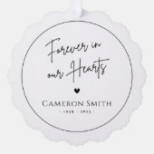 永遠に私たちのハート記念写真のモダンスクリプト オーナメントカード (正面)