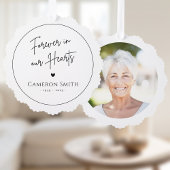 永遠に私たちのハート記念写真のモダンスクリプト オーナメントカード